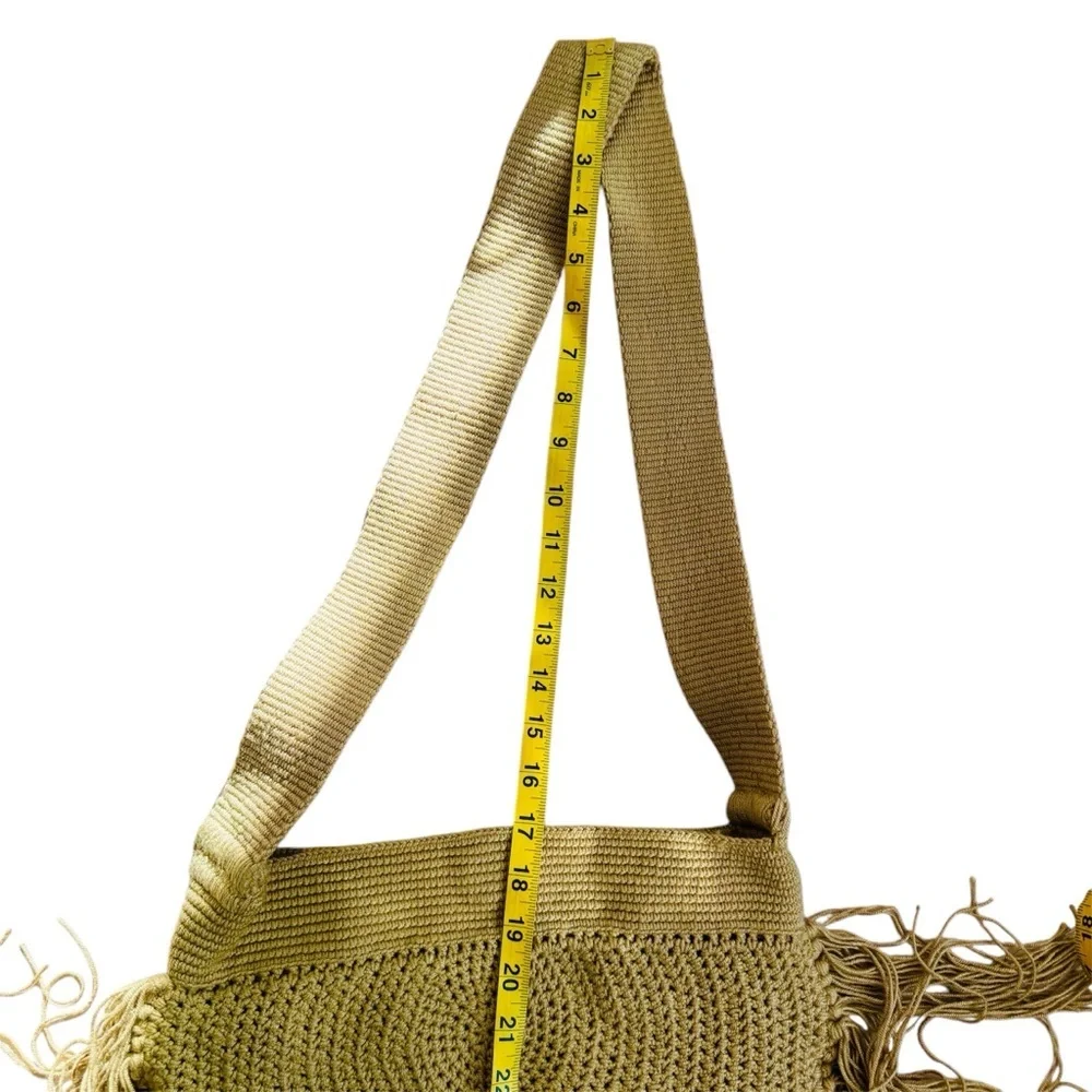 Soraya Hennessy cotton handwoven fringe boho crossbody bag NEW